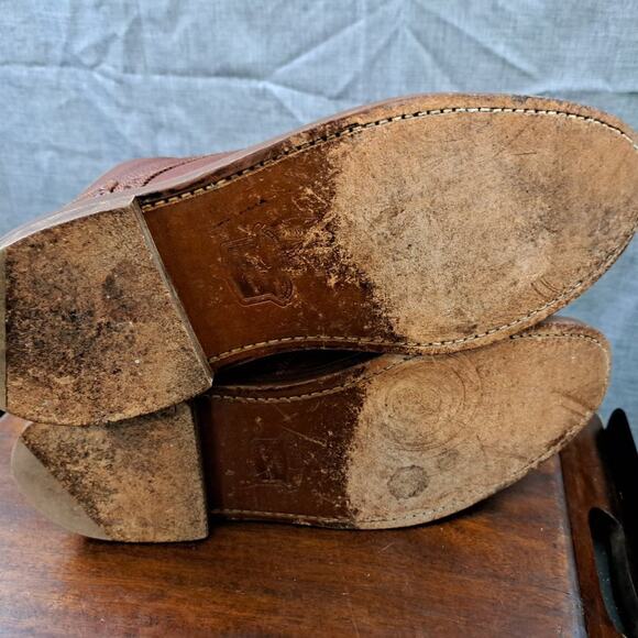 Florsheim by Duckie Brown Wingtip Dress Boots Brogue Leather Mens size 10 D - Picture 7 of 13